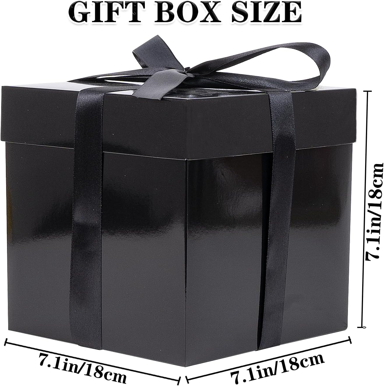 Jaywayang 5 Pack Black Gift Boxes with Lids Ribbons Tissue Papers