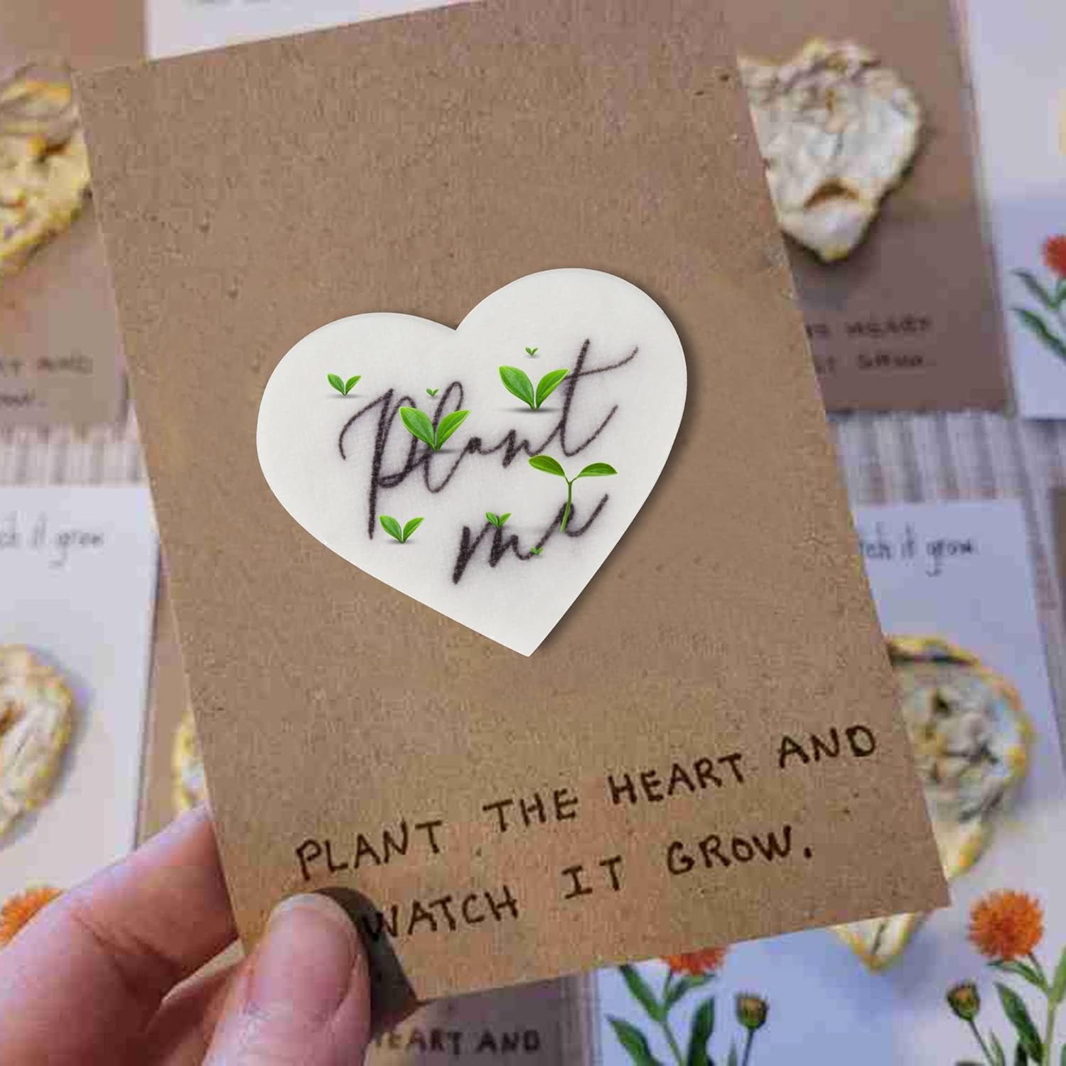 Mixrug 50 Plantable Wildflower Paper Heart Shaped Babyshower Favors