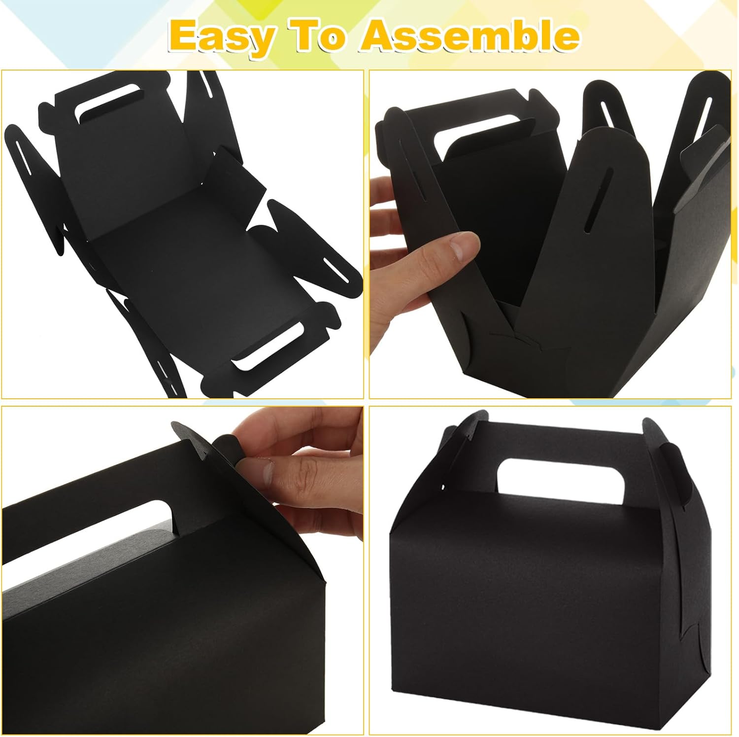 MUXHEL 50 Pcs Black Treat Boxes for Parties