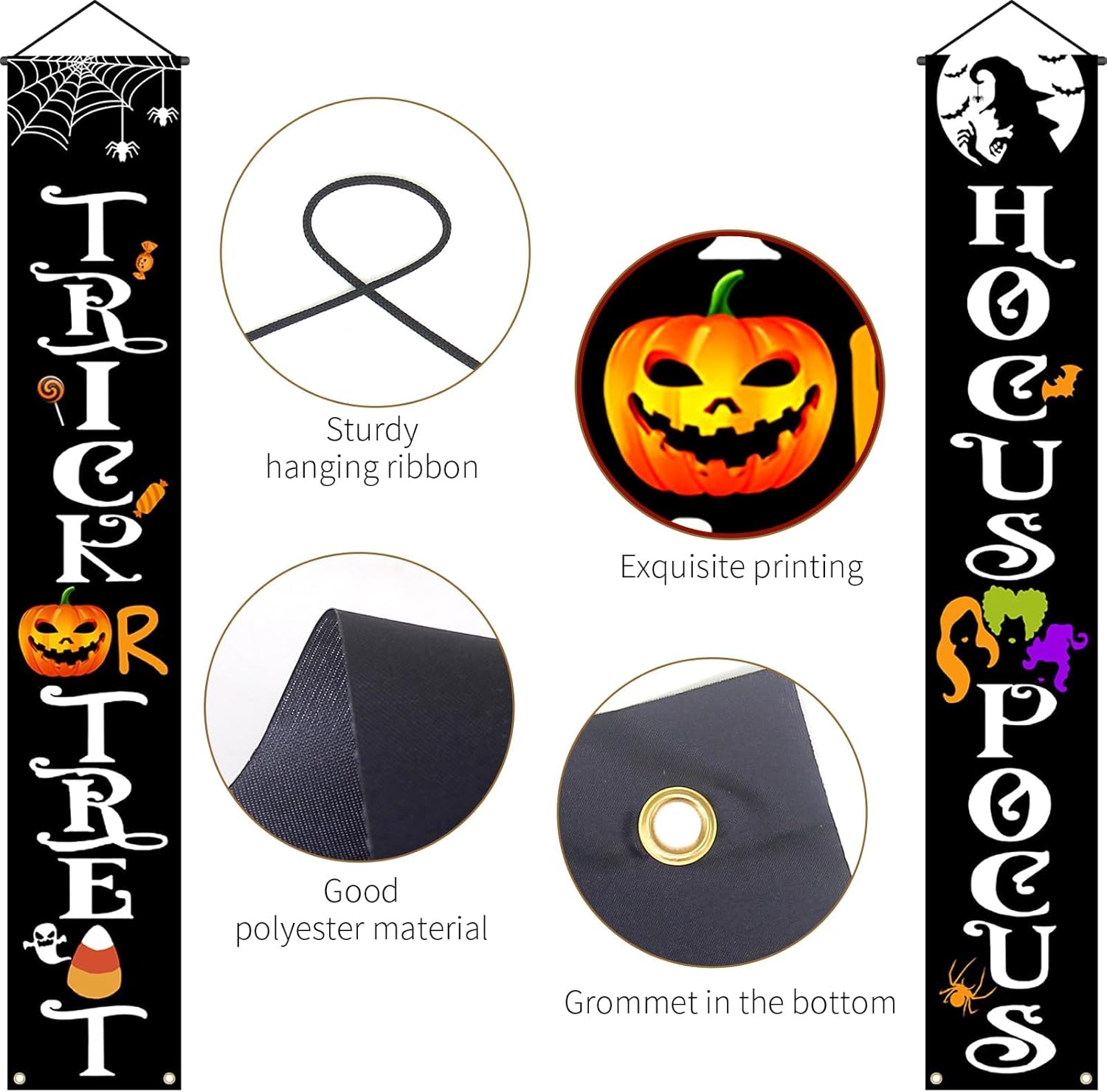 OLANRUN Halloween Banner 70 Inch Reusable Outdoor Decor