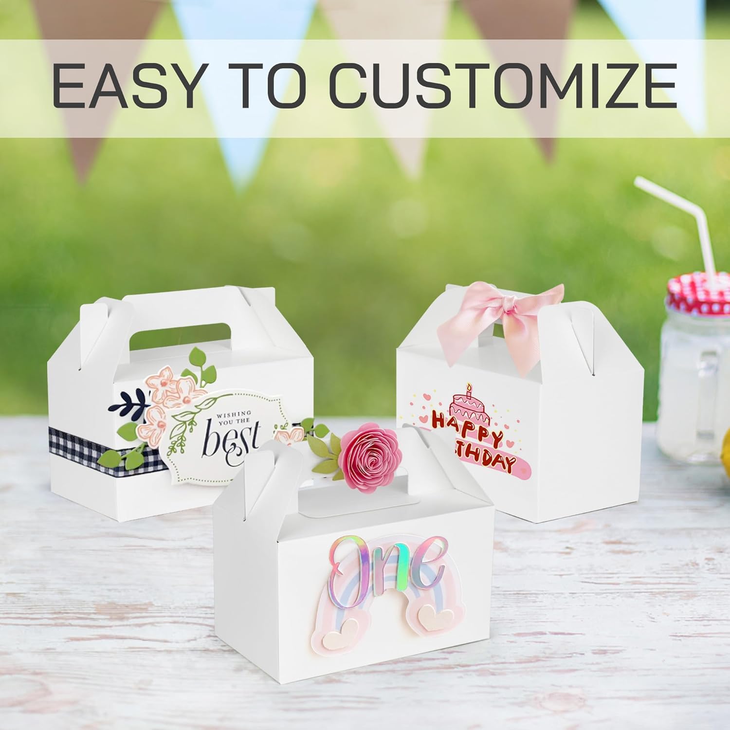 LotFancy 24 Pack White Party Favor Treat Boxes