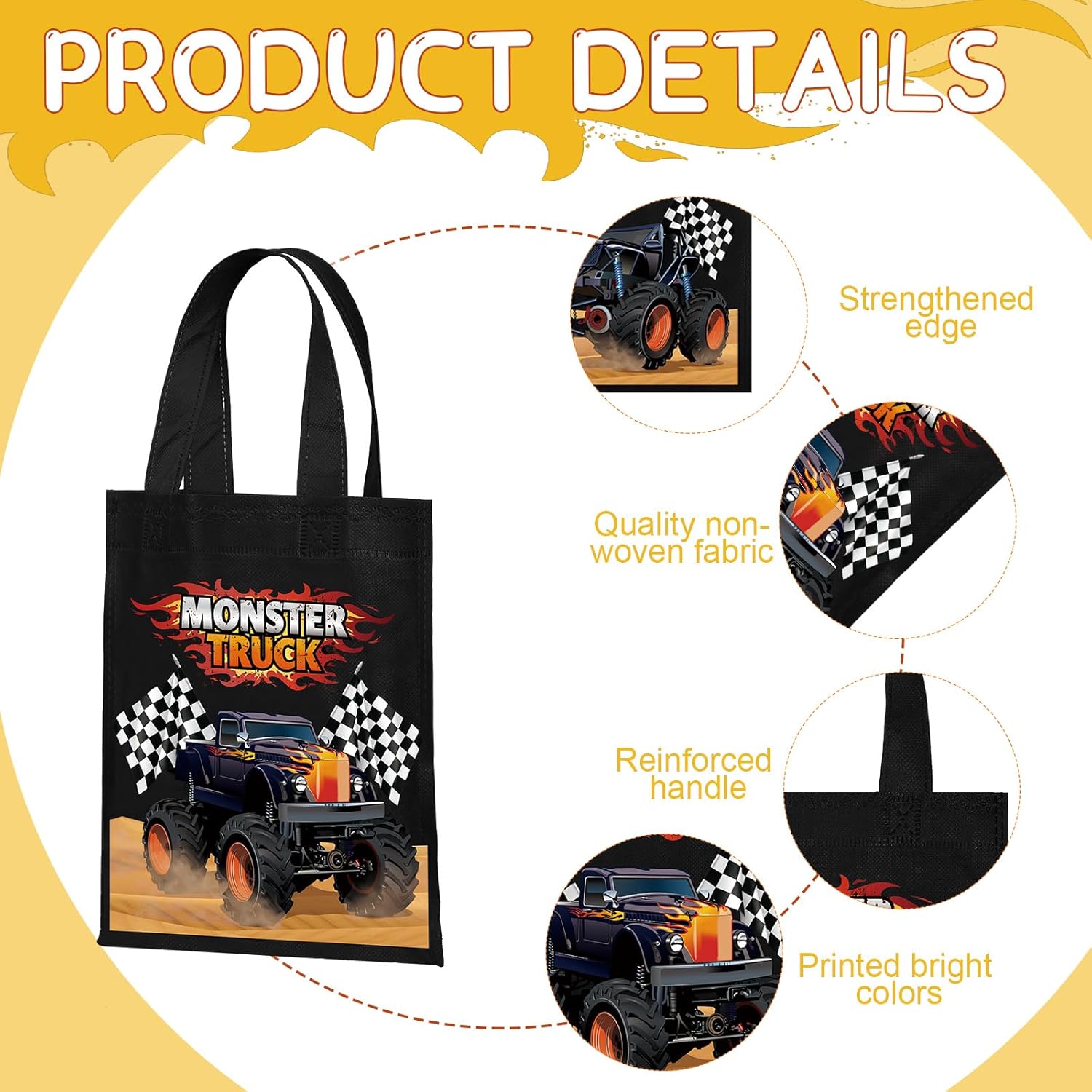 Ferraycle Truck Party Favor Bags with Handles 24 Pcs