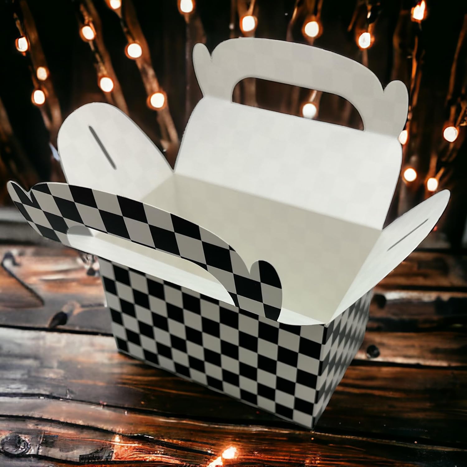 Oojami 24 Pack Checkered Gable Gift Boxes