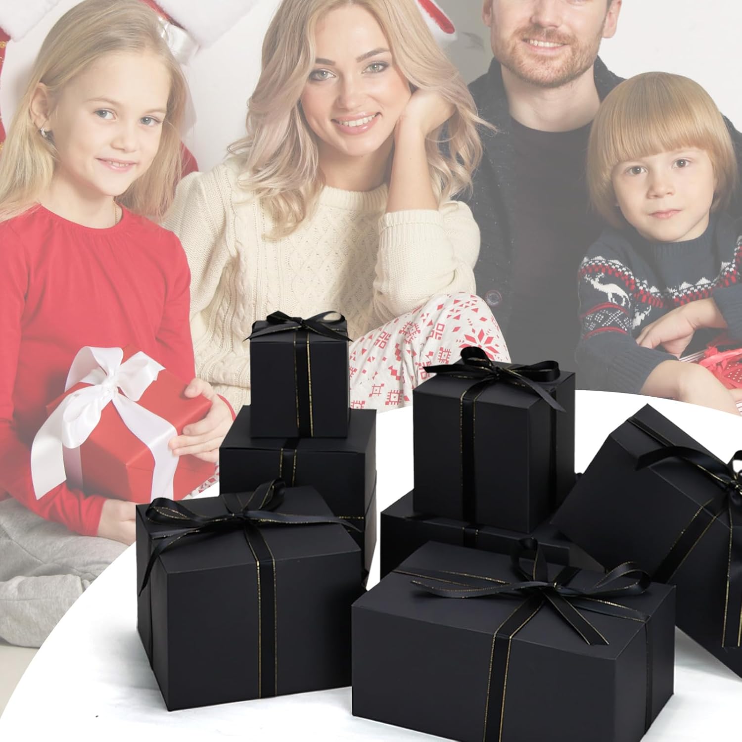 Aosric 24 Pack Black Gift Boxes 4x4x4