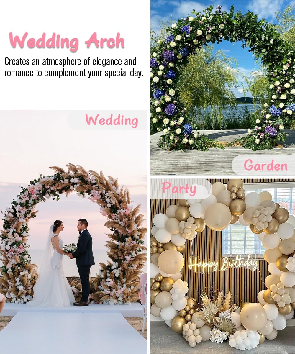 Queension Metal Arch Backdrop Stand 8ft Wide 7ft High Black
