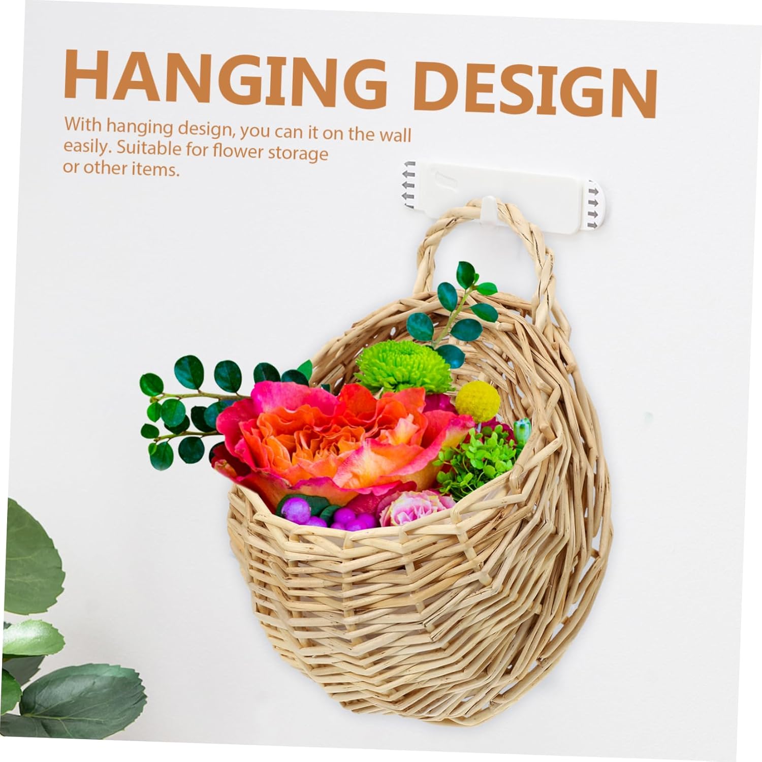 Hoement 2pcs Woven Hanging Planter Basket for Home Decor
