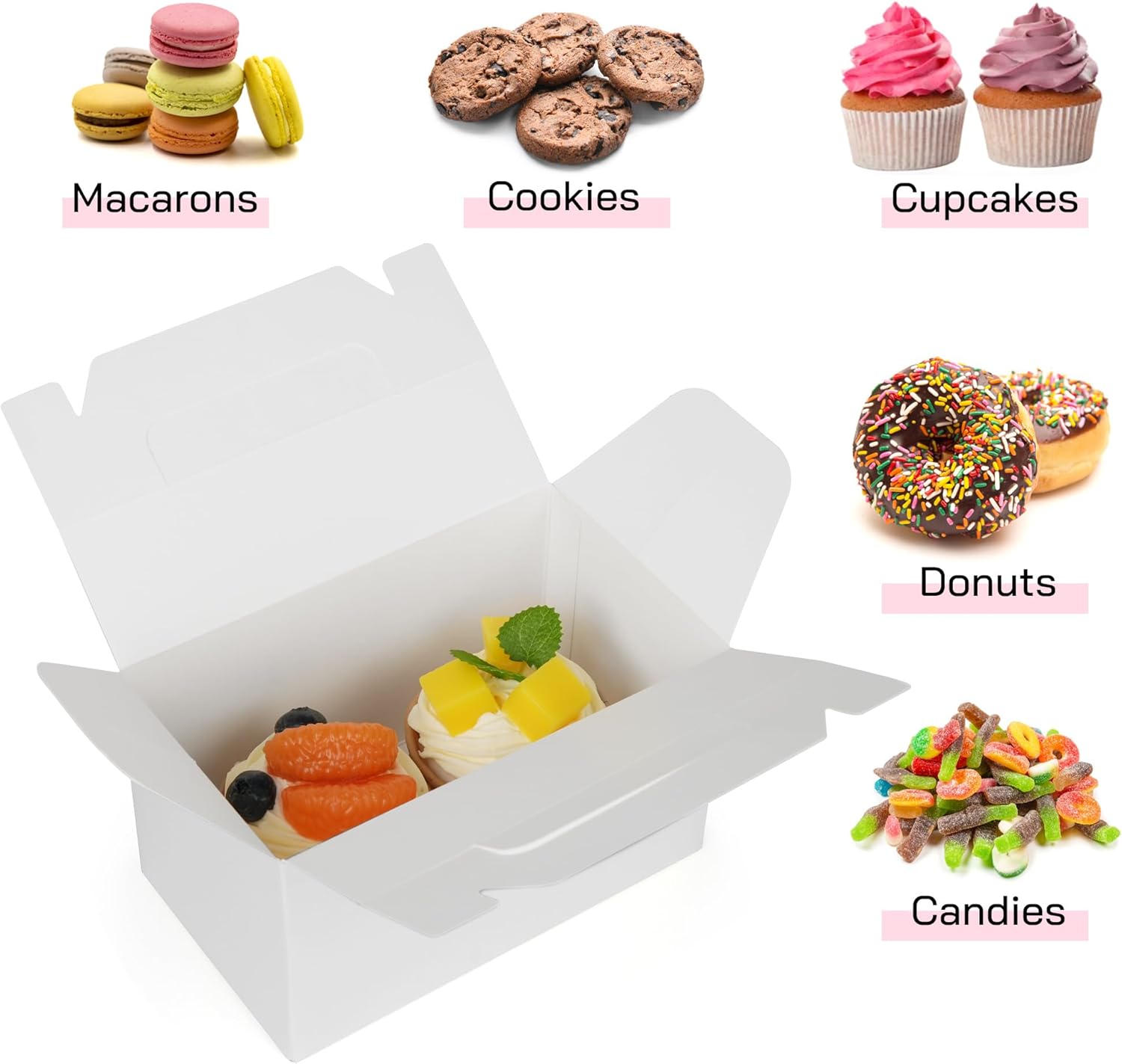 LotFancy 24 Pack White Party Favor Treat Boxes