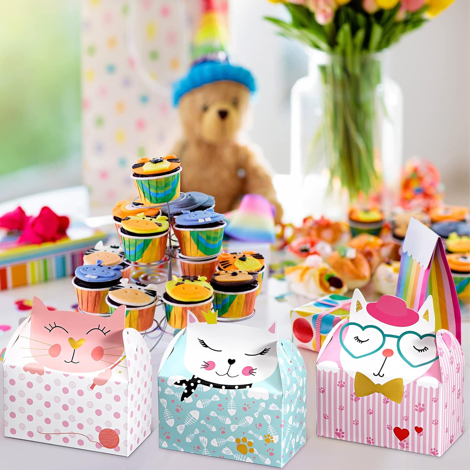 Zonon 24 Pcs Cat Party Favor Boxes