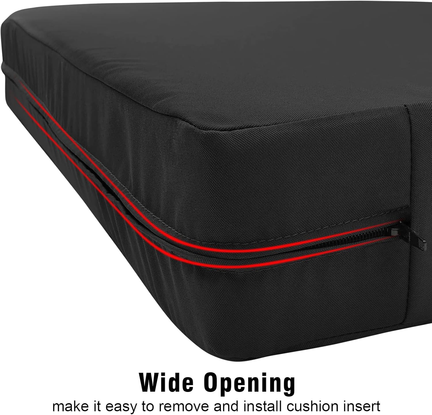 GUEGLSA Outdoor Cushion Covers 22x22x4 Set of 2 Black
