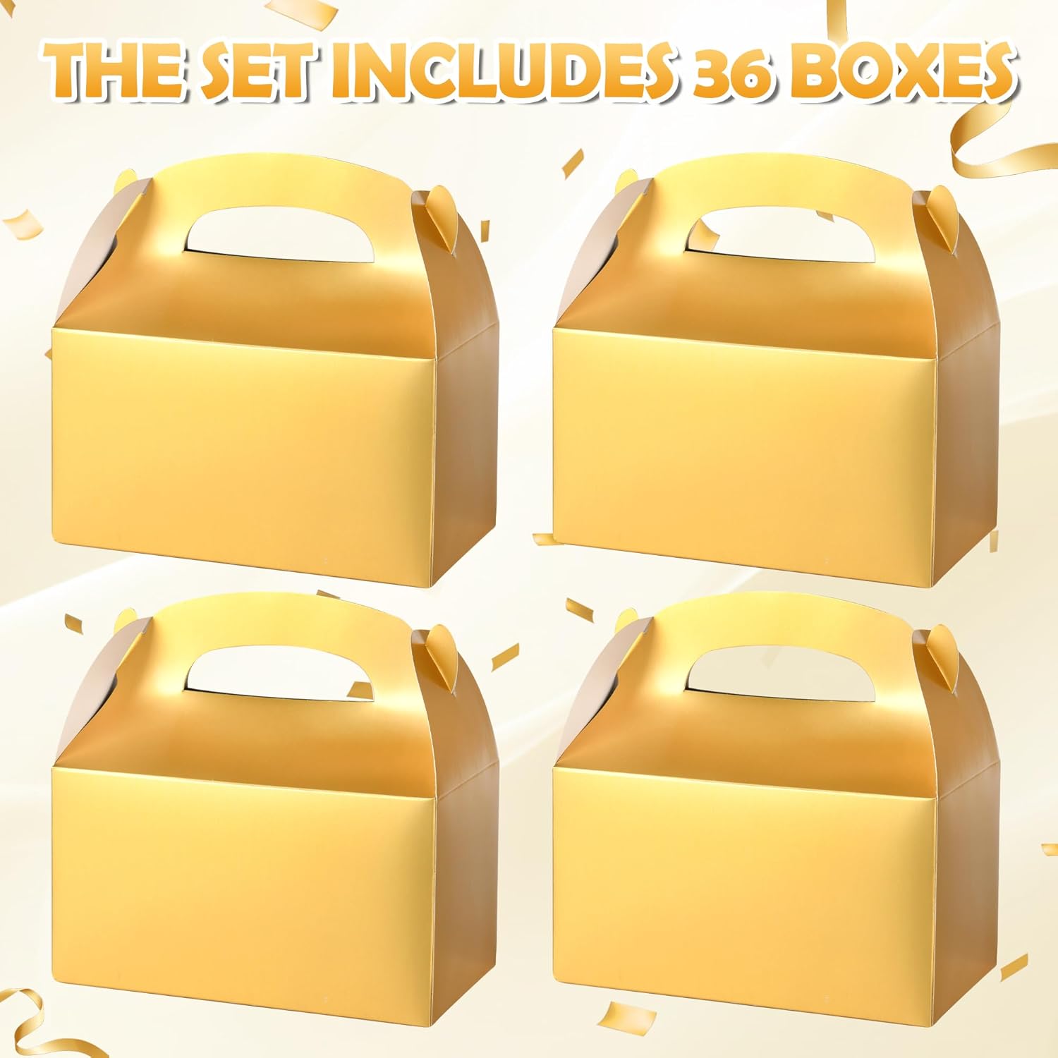 DjinnGlory 36 Pack Metallic Gold Party Favor Boxes