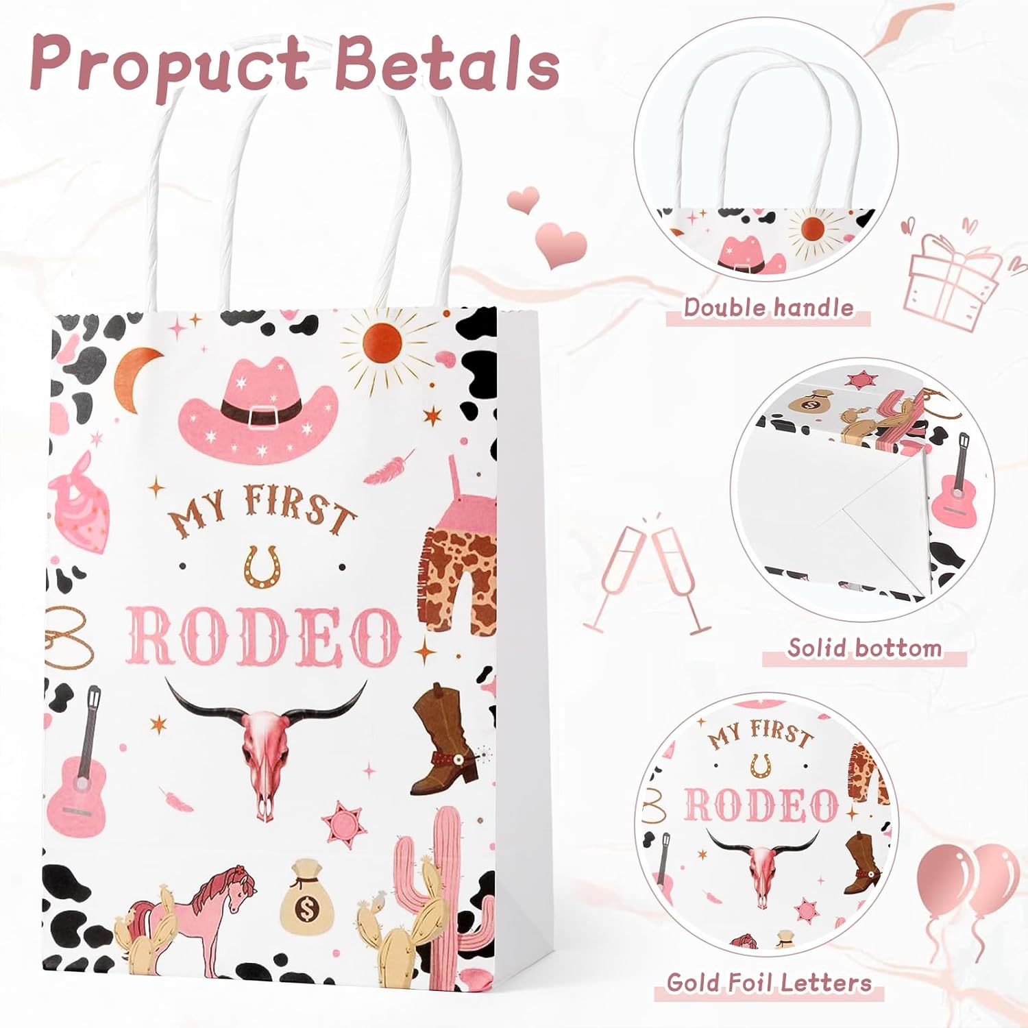 YXXHOME 24 Piece Cowboy Party Favor Bags