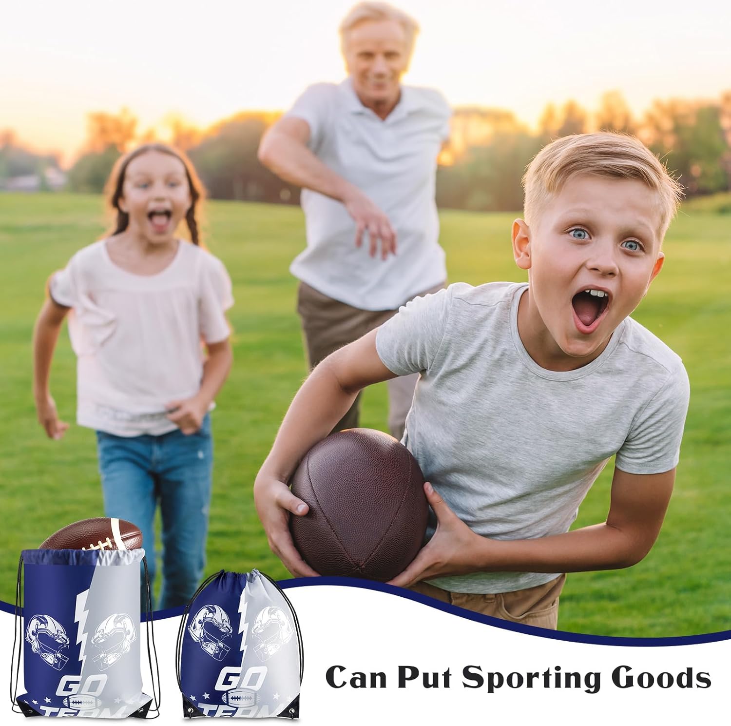 12 Pcs Football Fan Drawstring Backpacks Football Party Favors for Cowboys