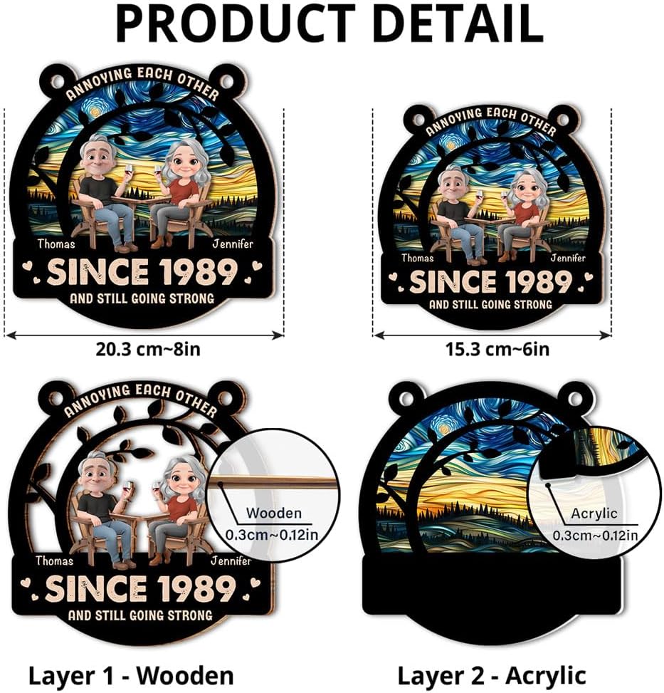 Personalized Couple Suncatcher with Names and Anniversary Date