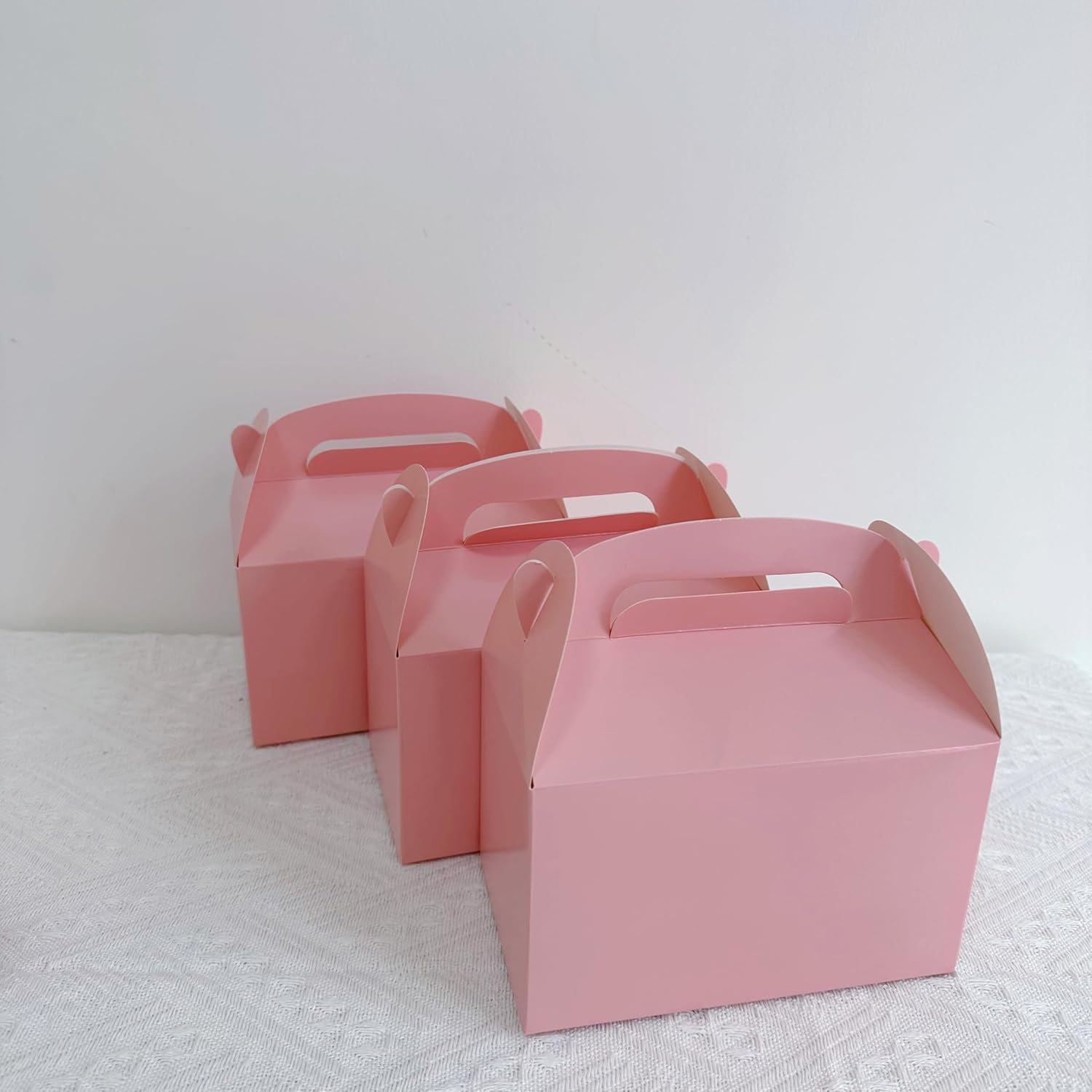Namhcir 12 Pack Pink Treat Boxes with Handles
