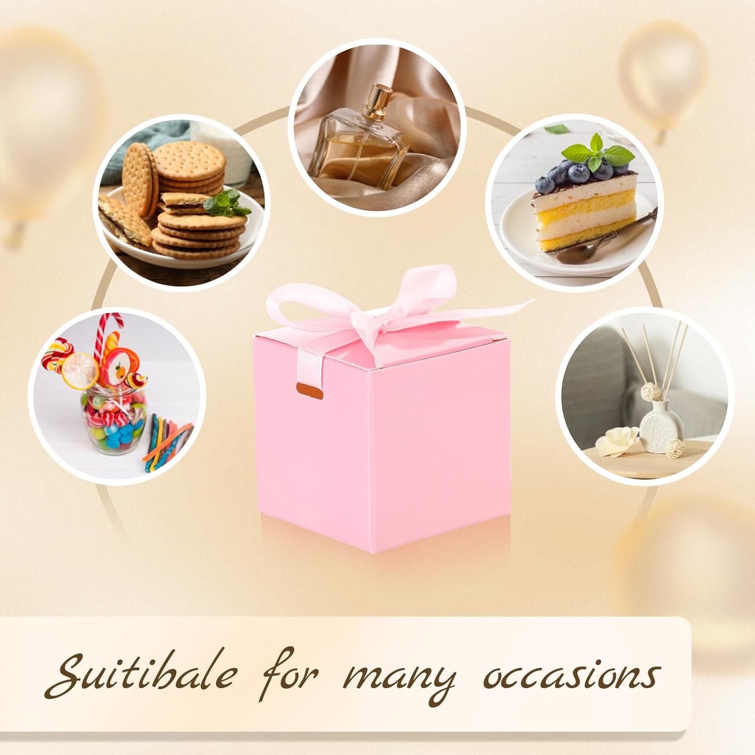 48 Pcs 2x2x2 Inch Mini Gift Boxes with Ribbon Set