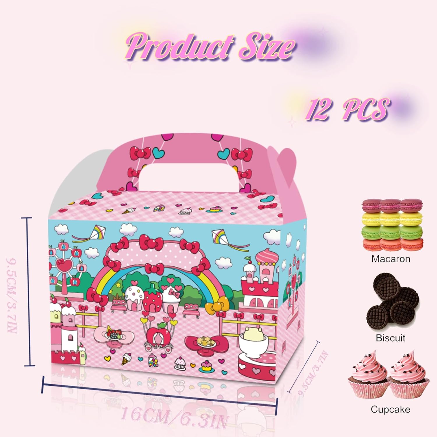 12Pcs Cartoon Cat Birthday Party Gift Boxes for Kids