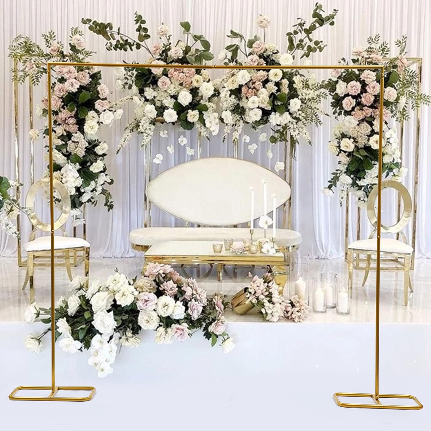 Gold Iron Square Wedding Arch Decor 66ft x 69ft
