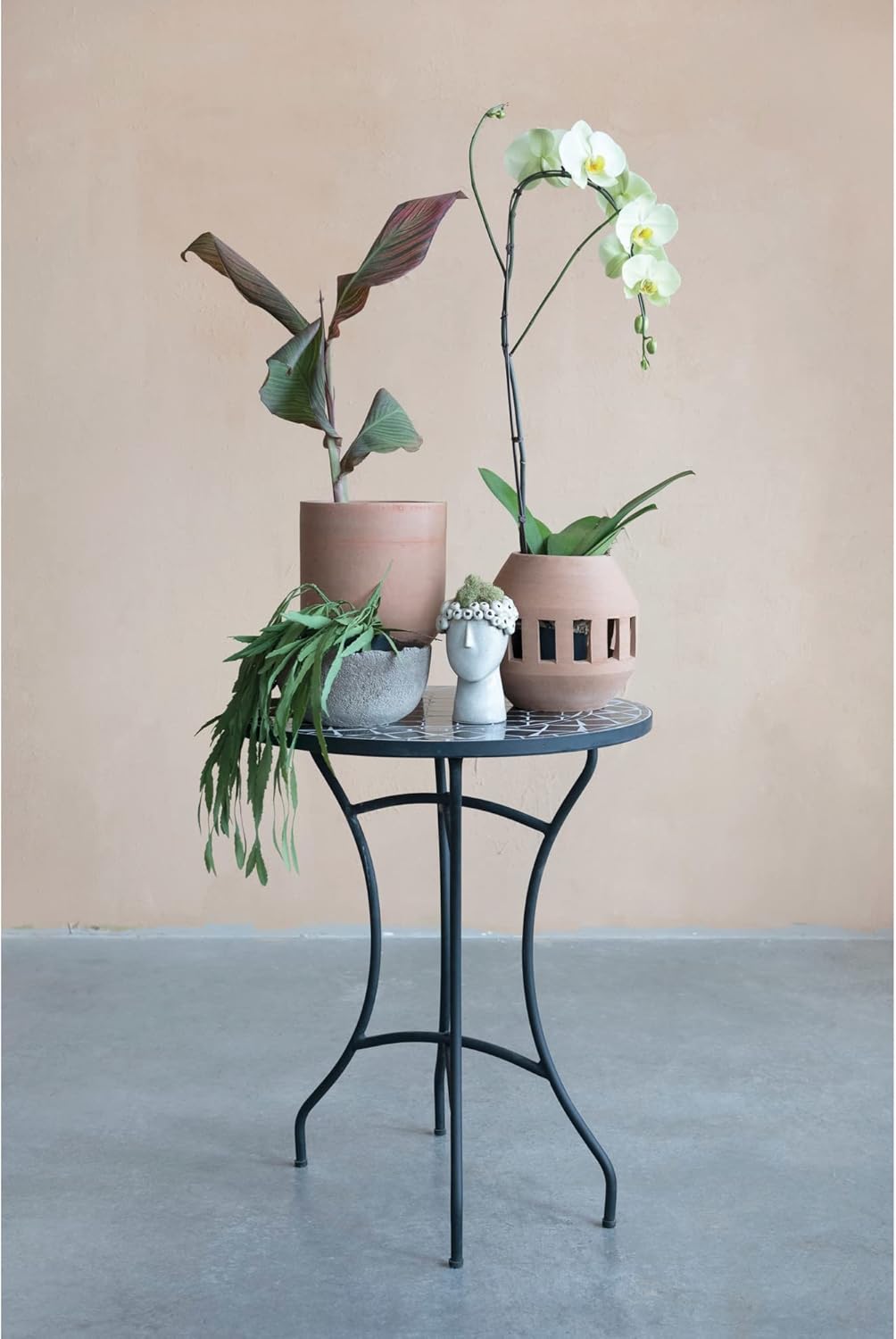 Creative Co Op Handmade Terra Cotta Planter with Cut Outs