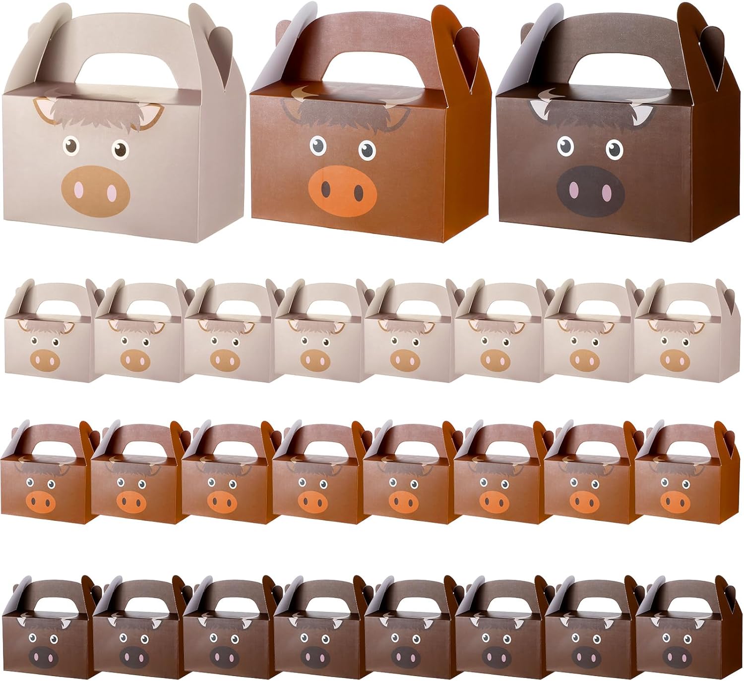 Cholemy 24 Pcs Cow Print Treat Boxes for Cowboy Birthday Party Supplies