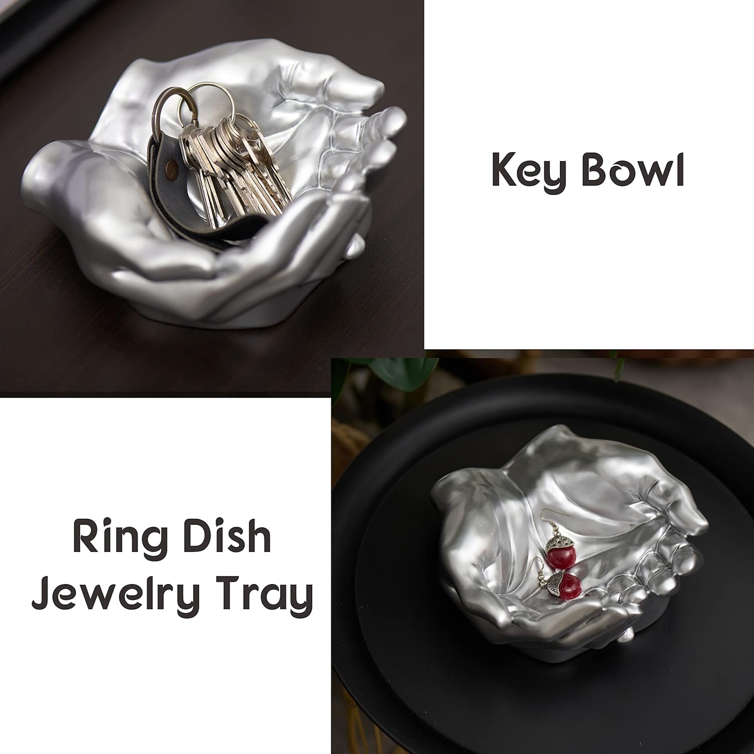 Hand Shaped Succulent Planter Pot - Silver