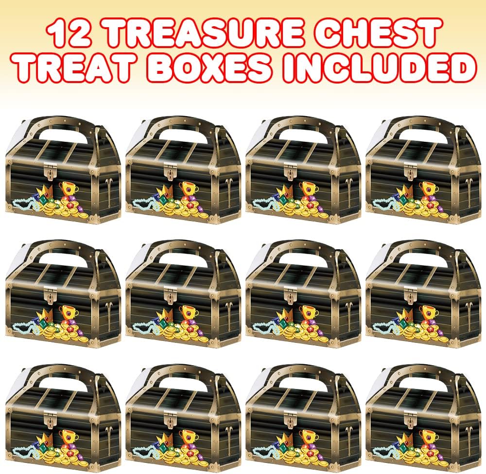 ArtCreativity Treasure Chest Treat Boxes for Kids Pack of 12