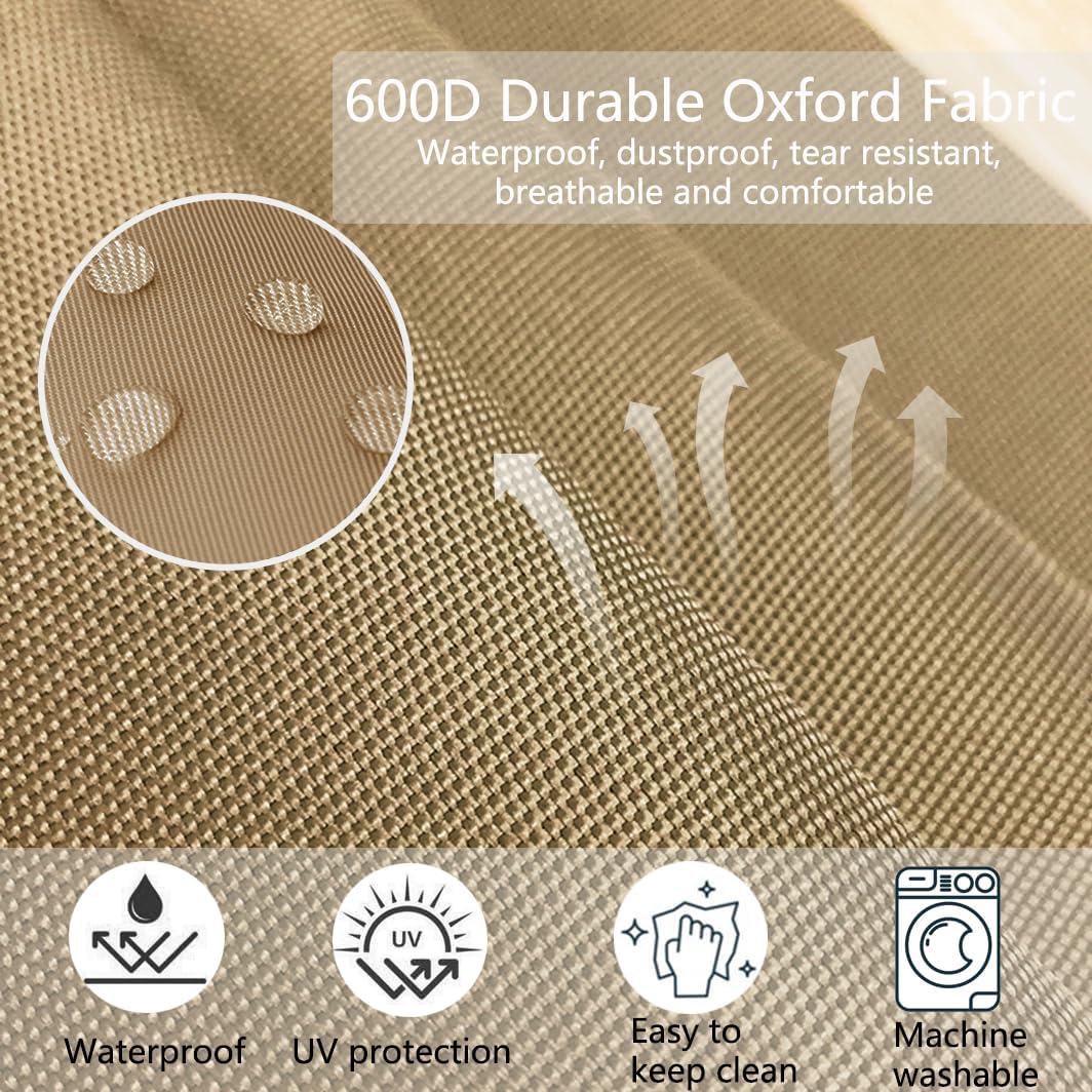 Sqodok Outdoor Cushion Covers 10PCS Set Camel