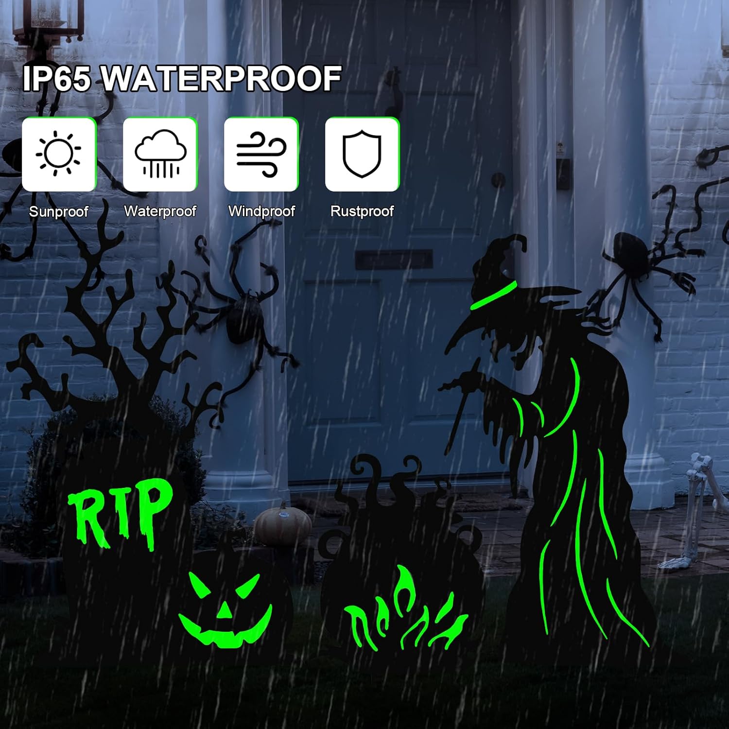 BRIGHTDECK Halloween Yard Signs 3 Pack Outdoor Decorations
