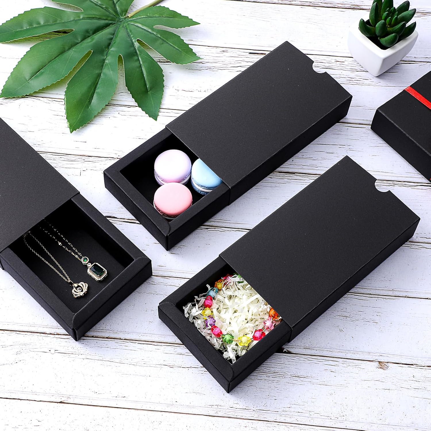 Telooco 30 Pack Black Kraft Gift Boxes