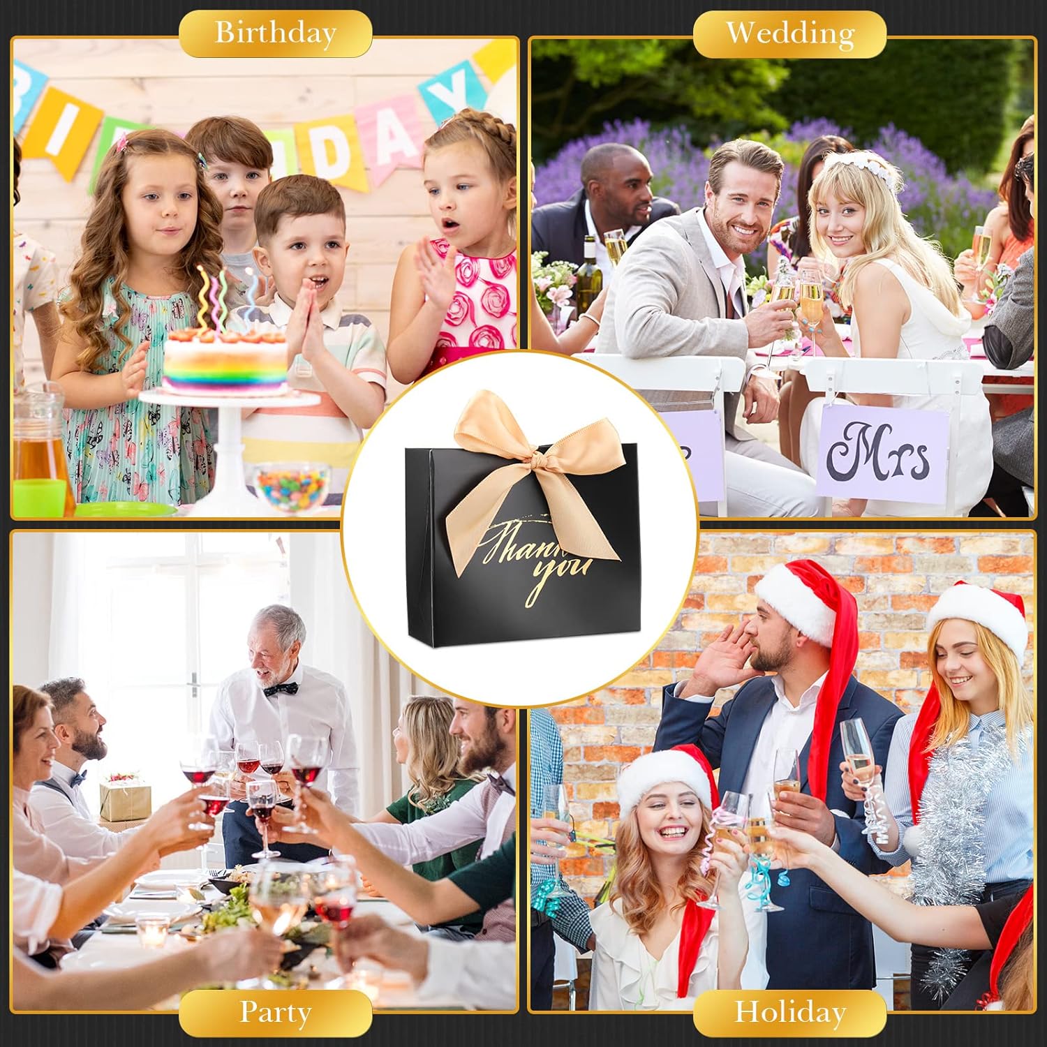 Wesiti 80 Pack Small Thank You Gift Bags with Bow