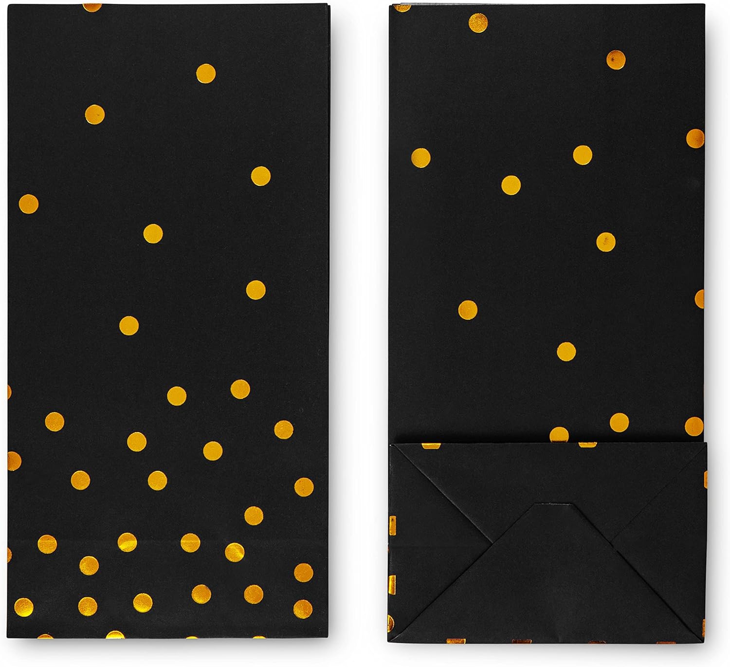 ROYAL BLUEBONNET Black Gold Party Favor Bags and Stickers
