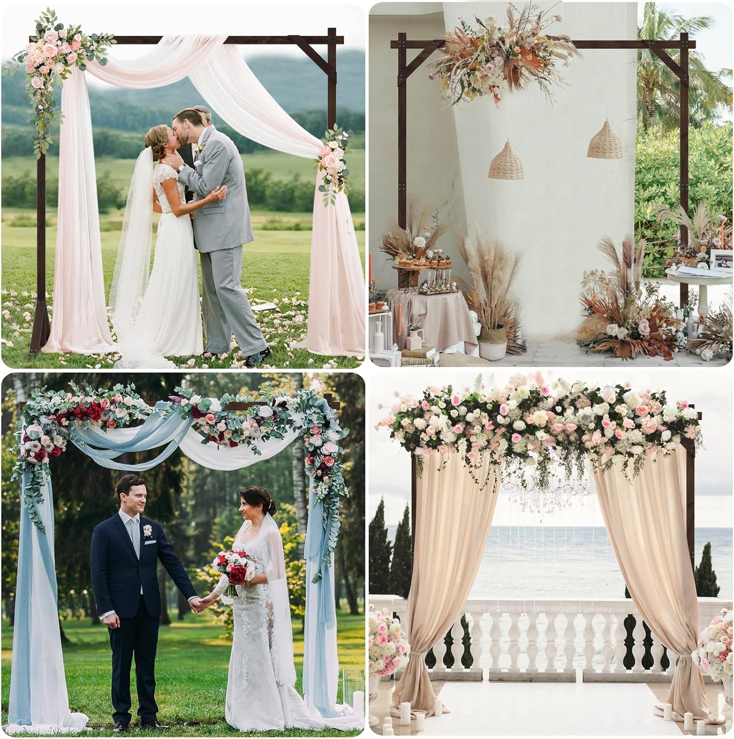 72FT Square Wooden Wedding Arch Backdrop Stand