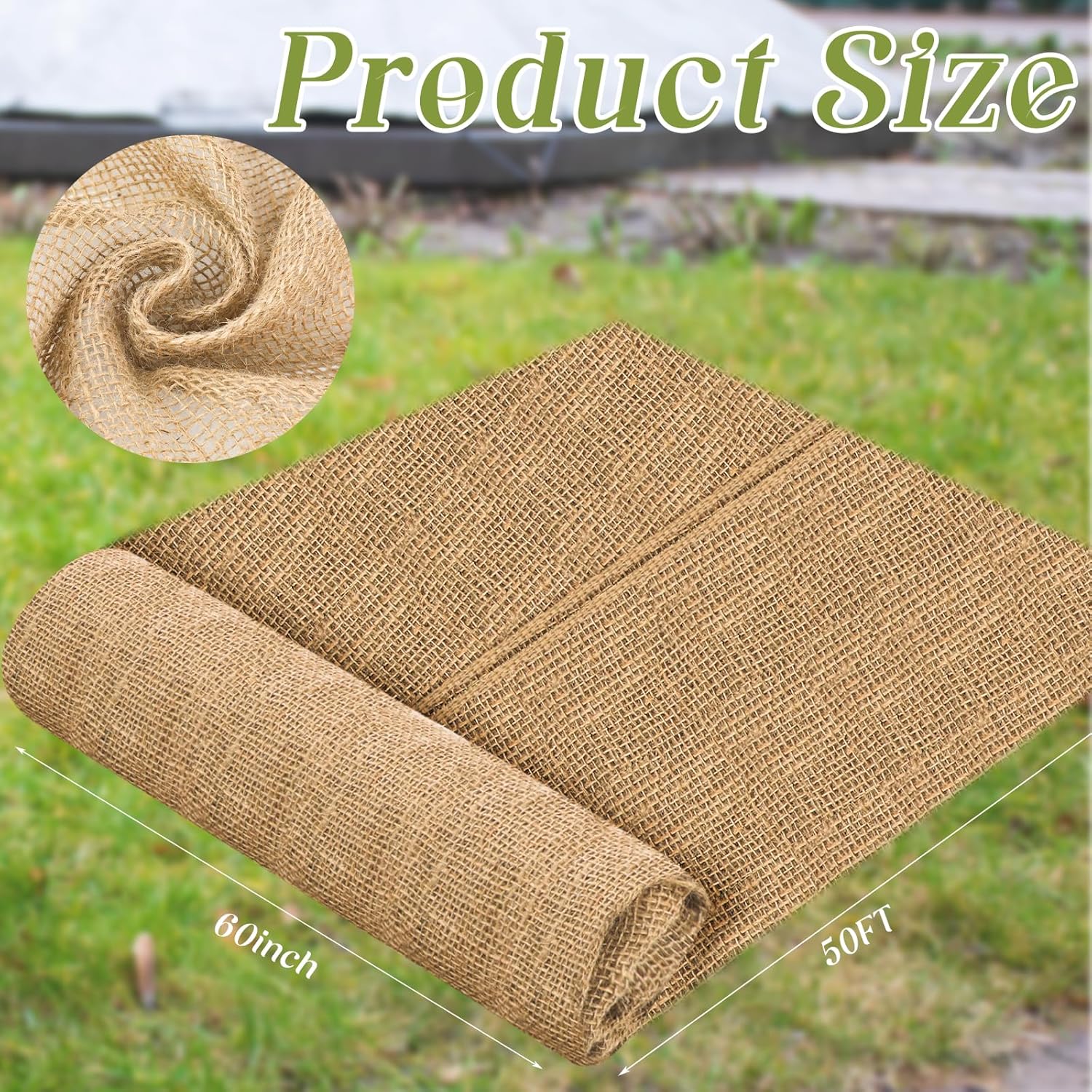 Buryeah 60 Inch x 50 ft Burlap Fabric Roll