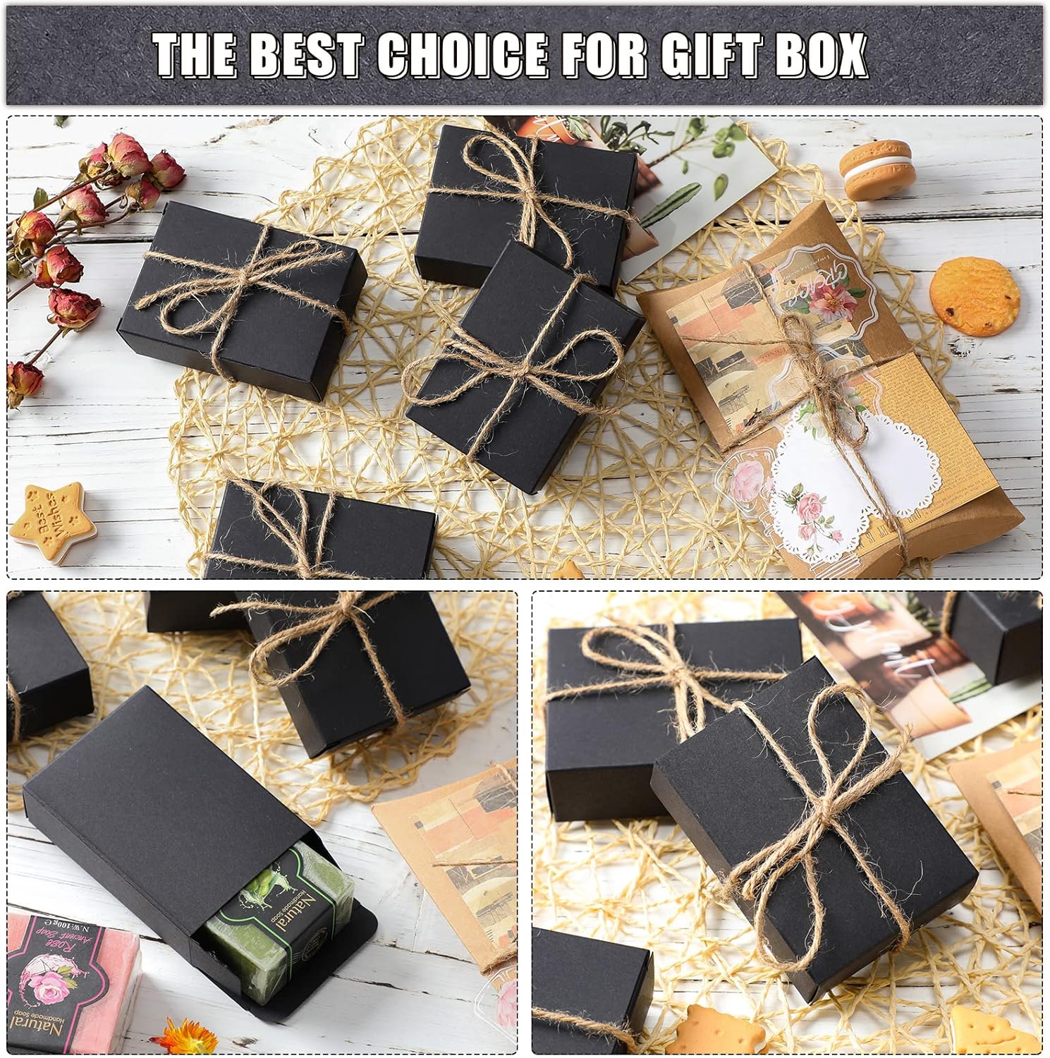 50 Pcs Kraft Soap Boxes for Party Favors and Gifts