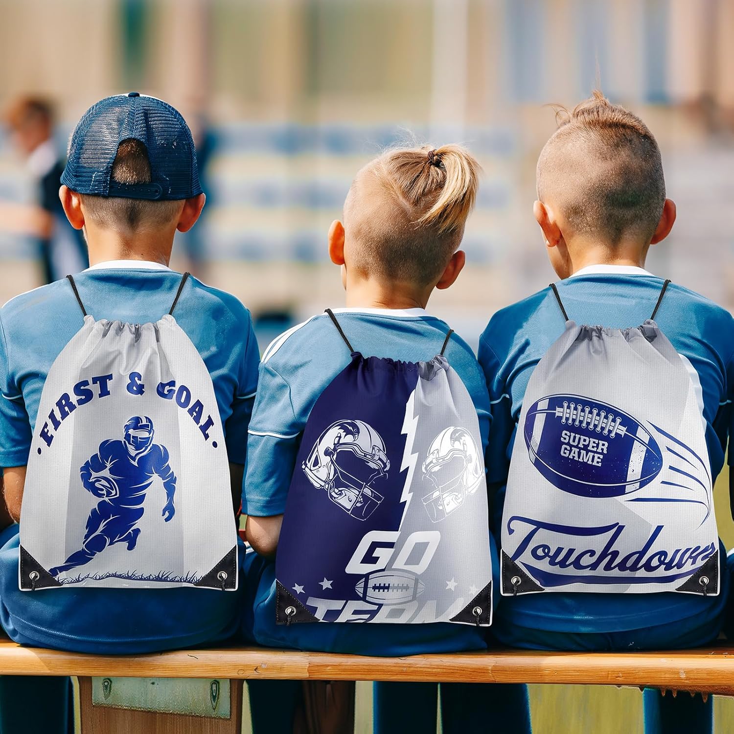 12 Pcs Football Fan Drawstring Backpacks Football Party Favors for Cowboys