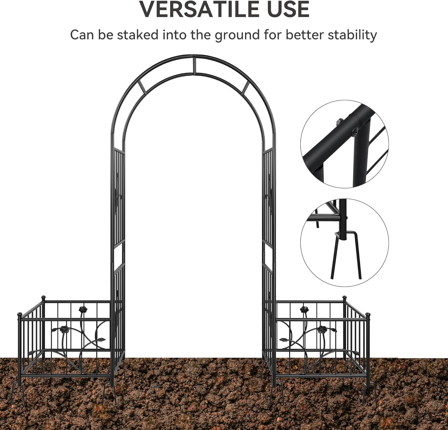 Yitahome Garden Arbor with Planter Boxes