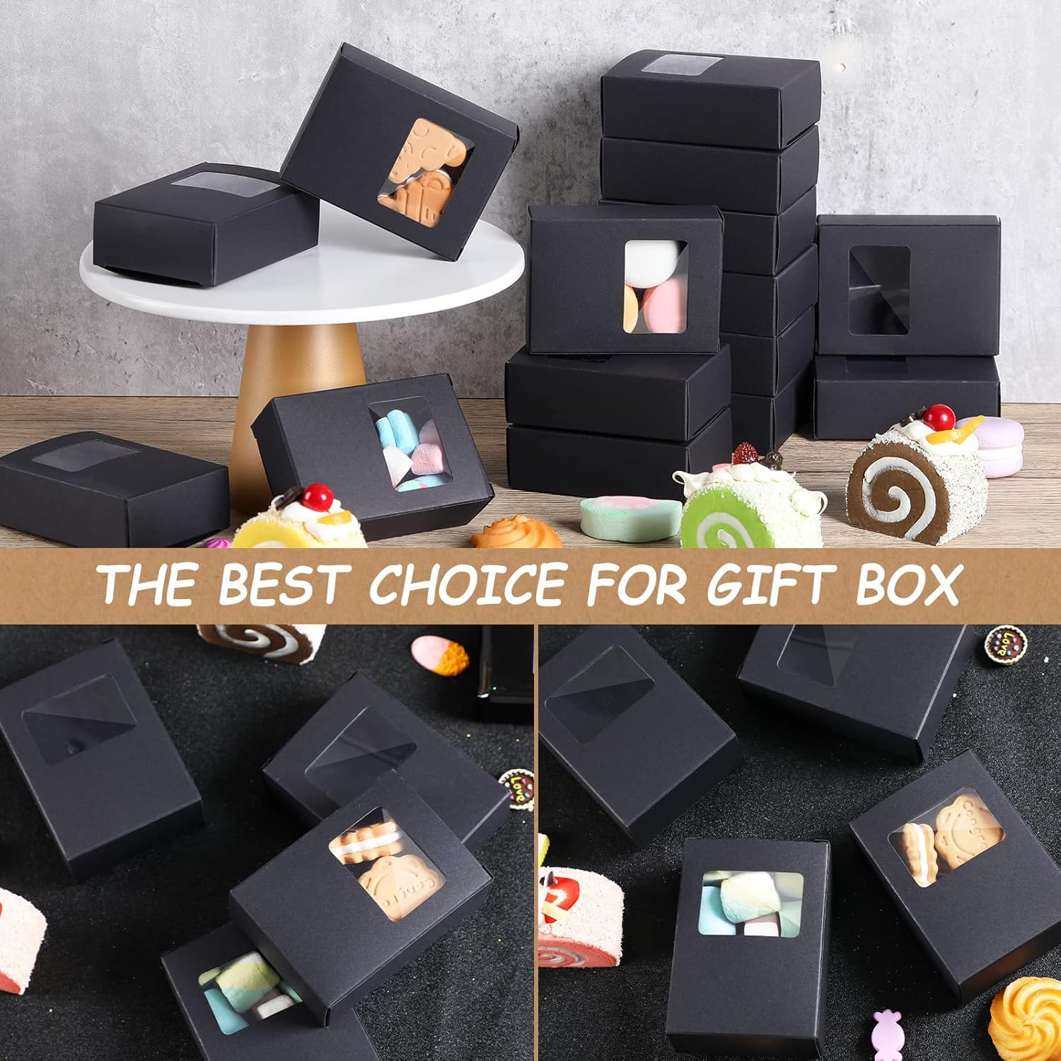 Spakon 30 Pcs Mini Kraft Soap Boxes with Window