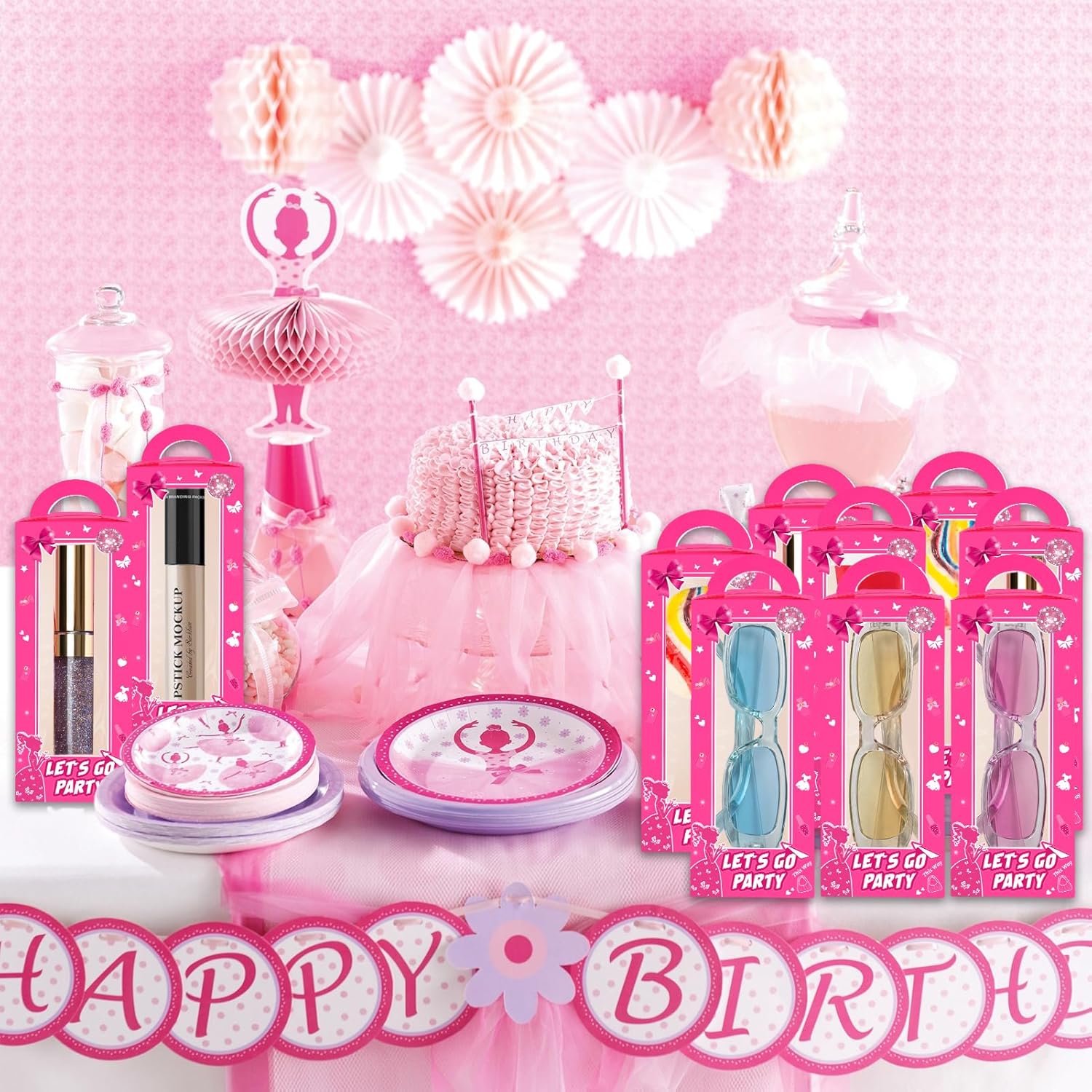 20 Pack Hot Pink Party Favor Boxes with Handles