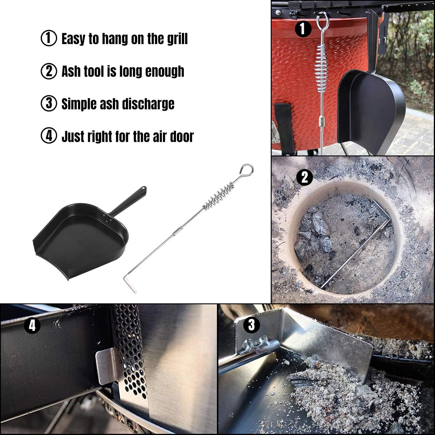 Kamado Factory Ash Tool and Pan for Big Green Egg