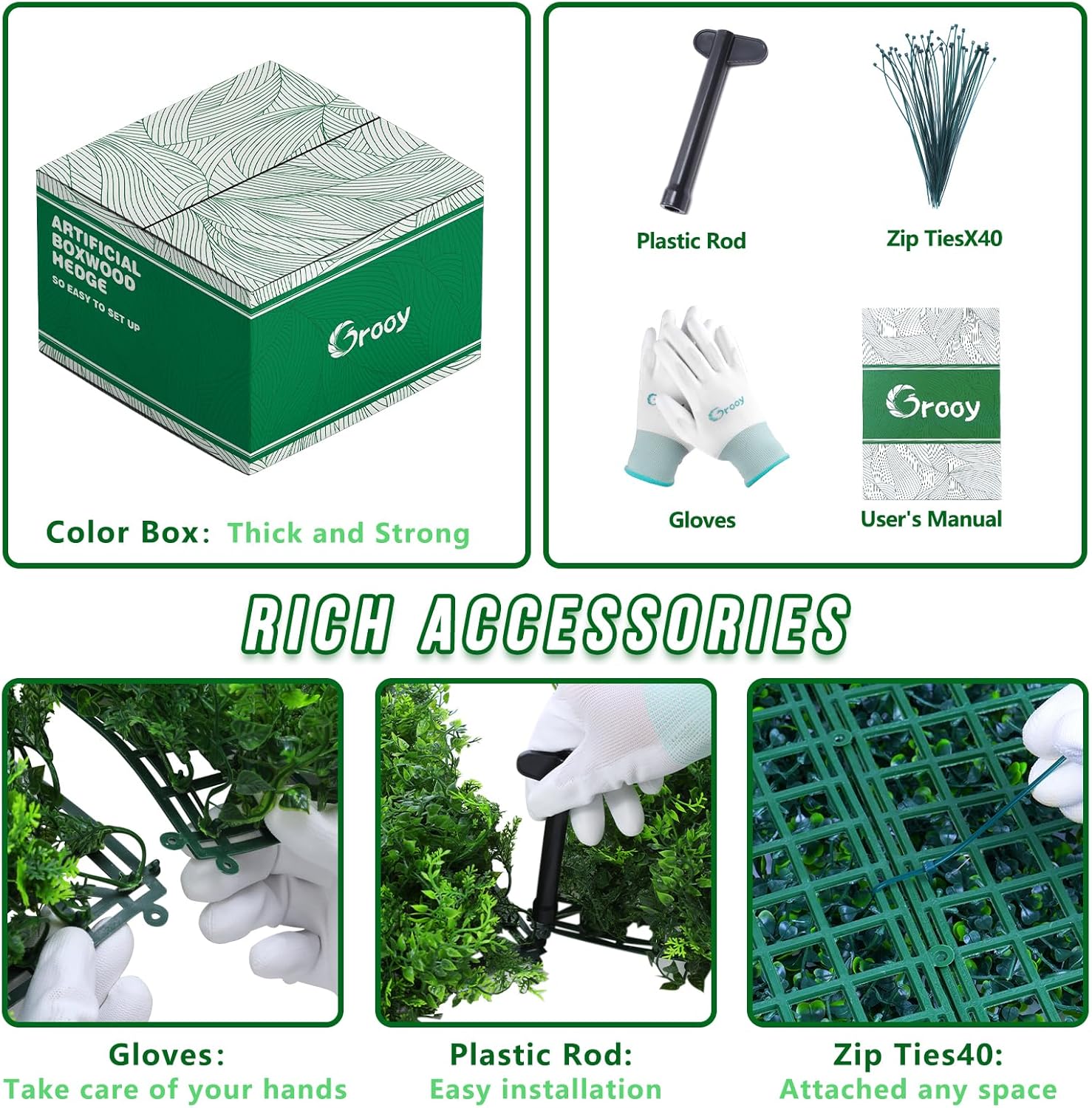 20x20 Artificial Hedge Panels 12PCS Green Wall Decor