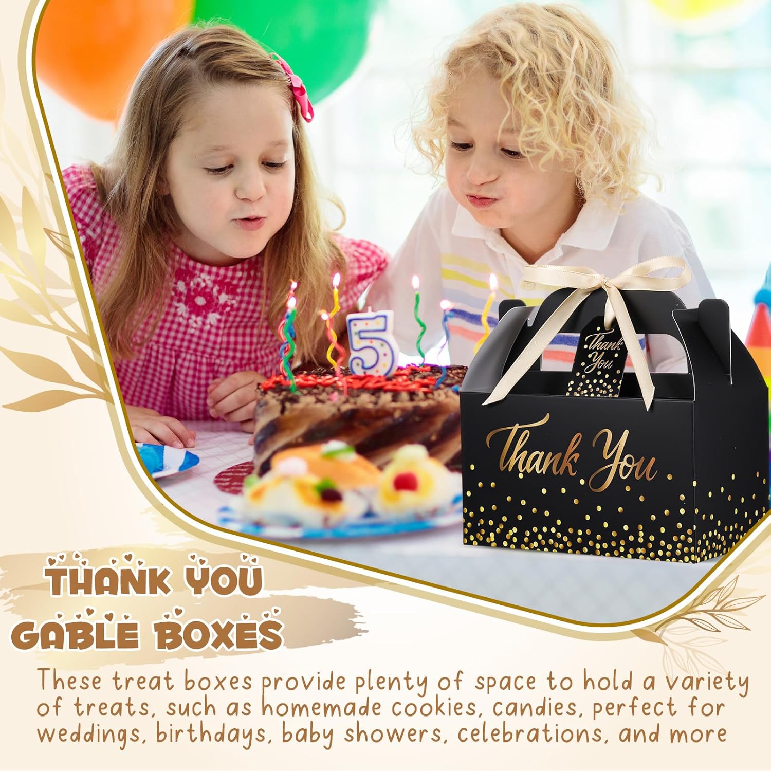 Qilery 24 Thank You Treat Boxes with Card and Ribbon 1
