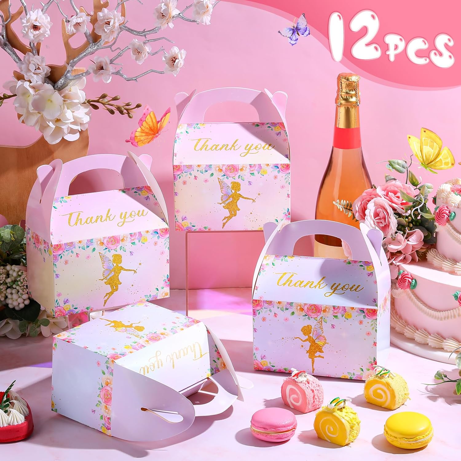 TaoBary 12 Pcs Floral Fairy Gift Boxes Set