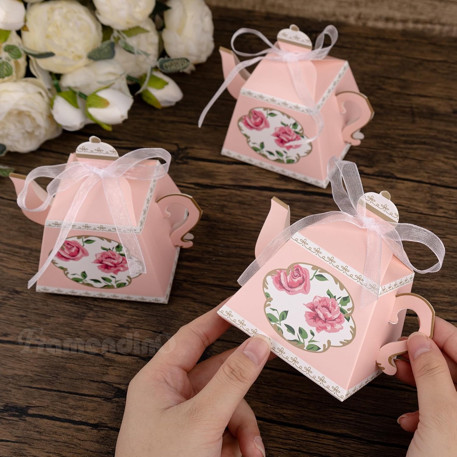 Framendino 50 Pack Mini Teapot Candy Boxes