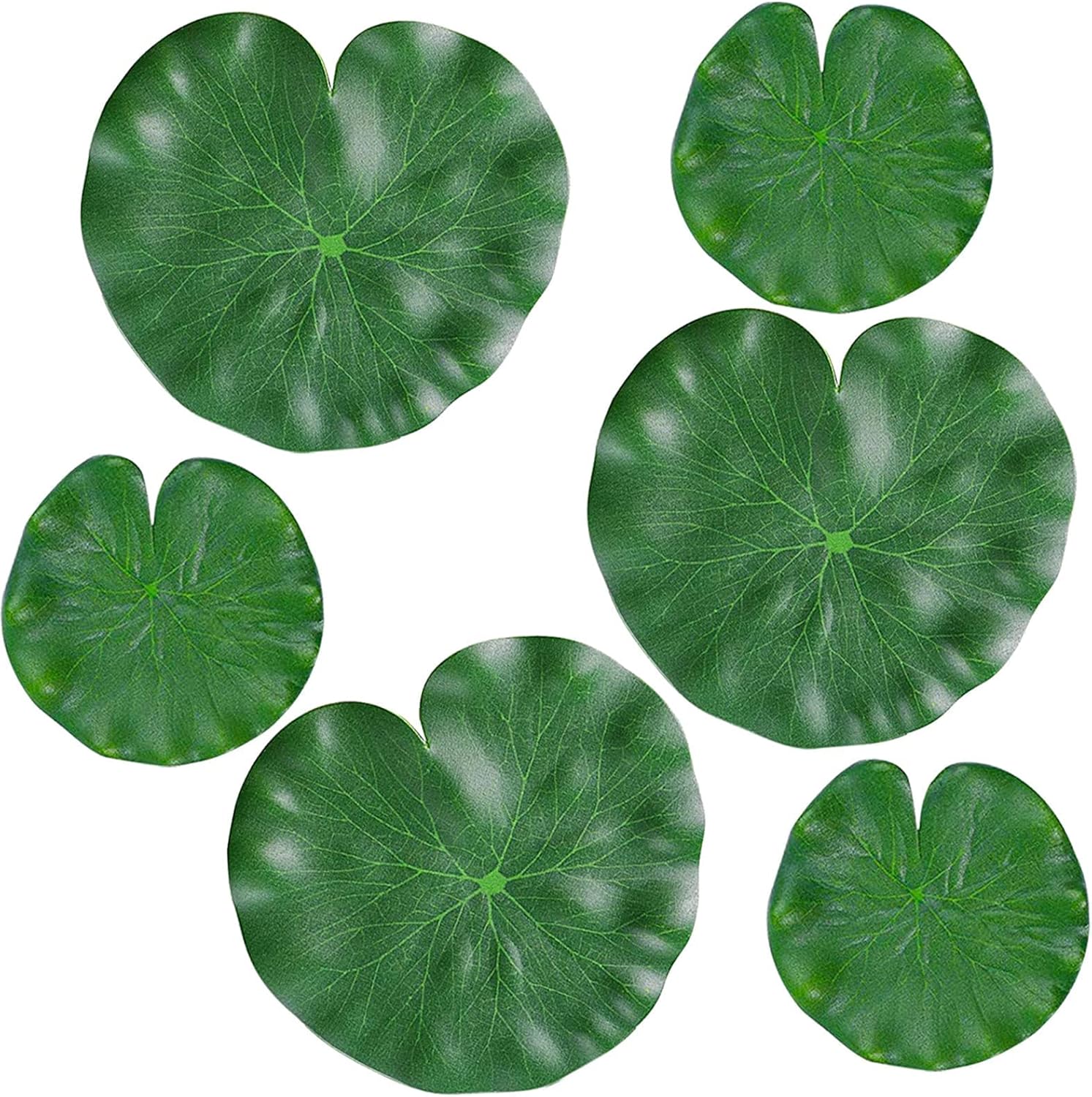 WhistenFla Floating Lily Pads 6Pcs Artificial Pond Decor