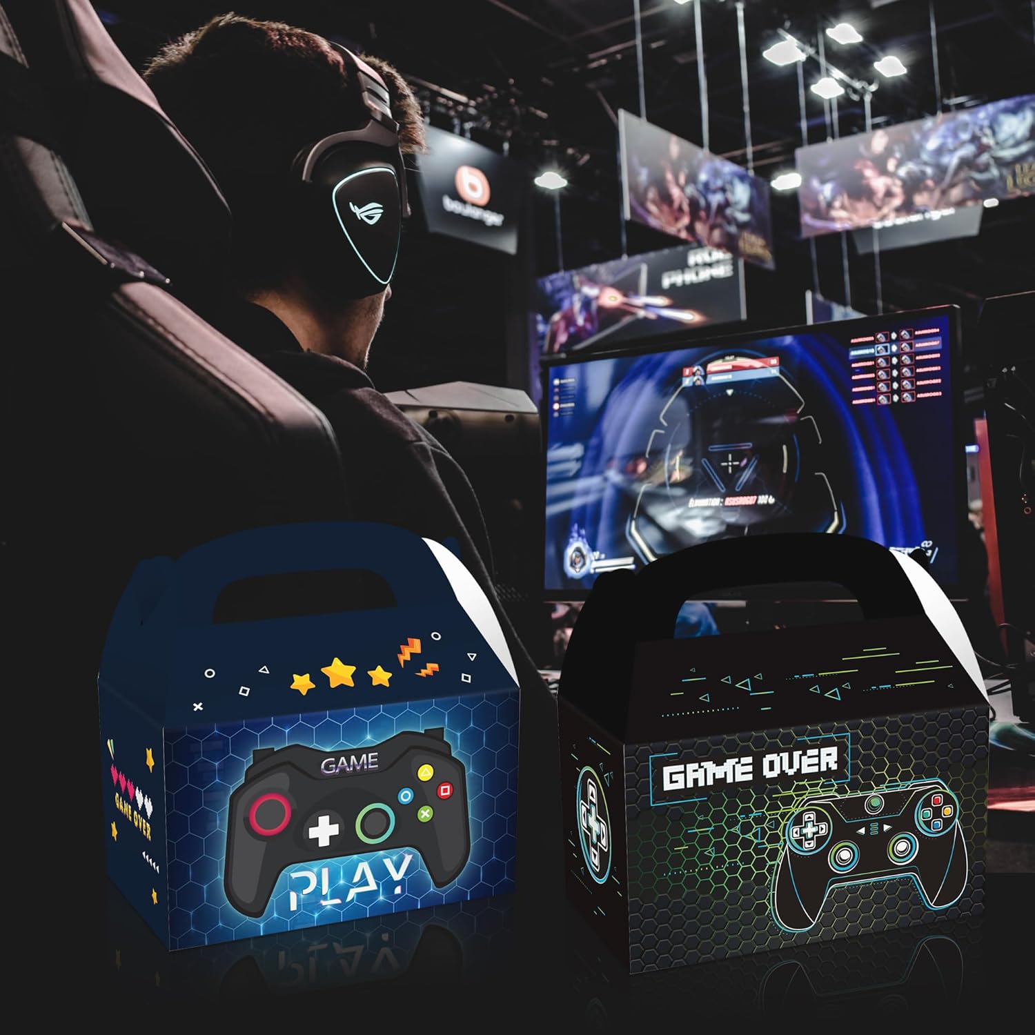 24Pcs Gaming Party Favor Boxes with Controller Design