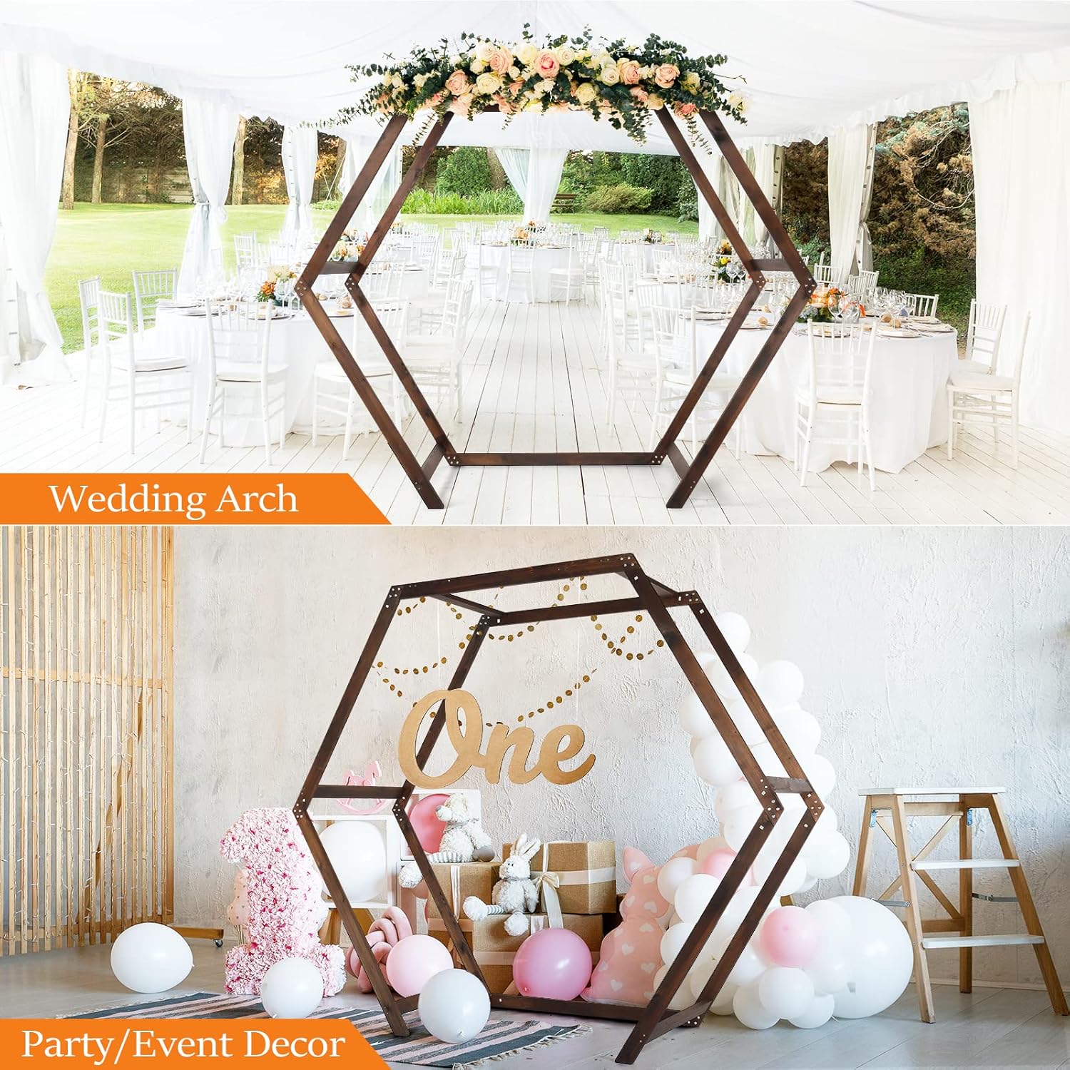 VINGLI Wooden Wedding 7FT Arbor for Ceremony
