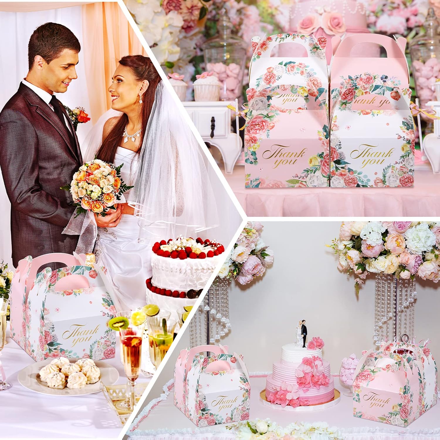 Thank You Gift Boxes 48 Pcs Floral 6x35x35 Inch