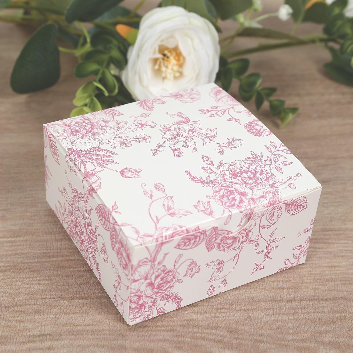 Efavormart 25 Pack Matte Pink White Gift Boxes