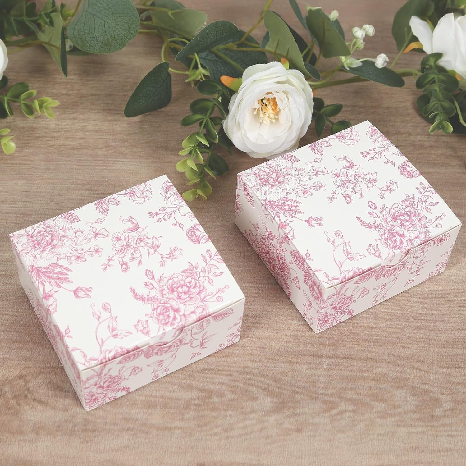 Efavormart 25 Pack Matte Pink White Gift Boxes