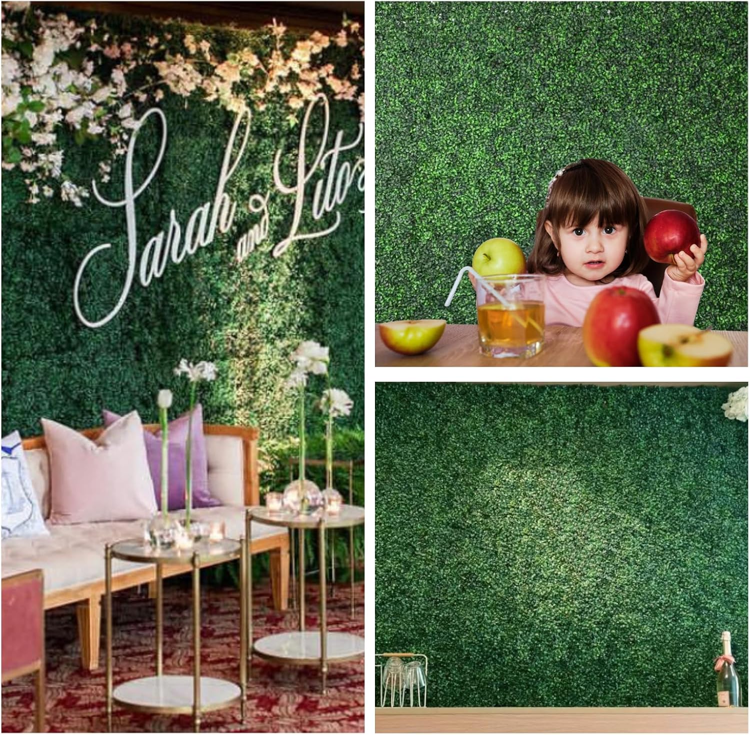 HWT 12 Pcs 20x20 Grass Wall Backdrop Decor