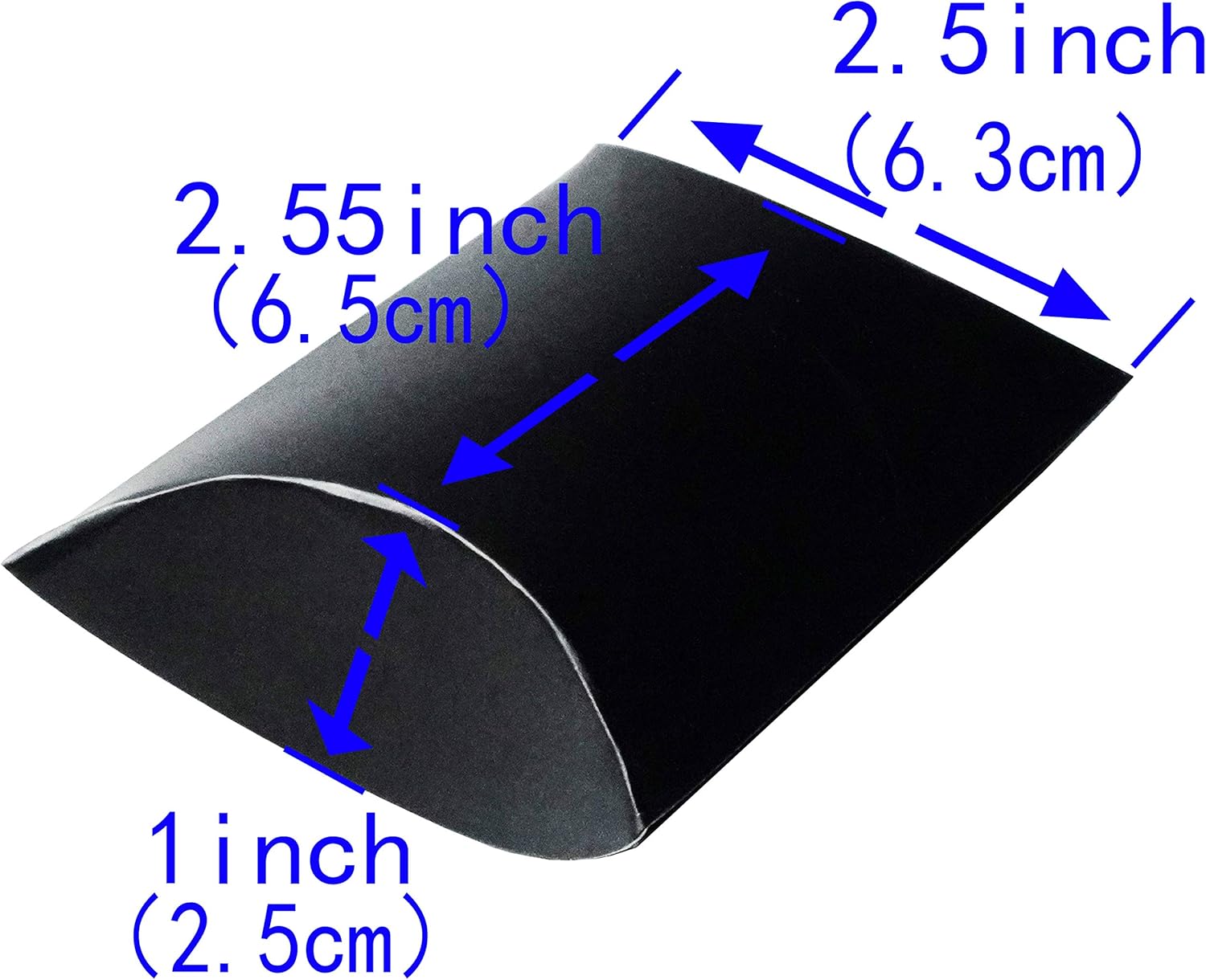 Black Kraft Pillow Candy Boxes with Gold Ribbon 50pc Set